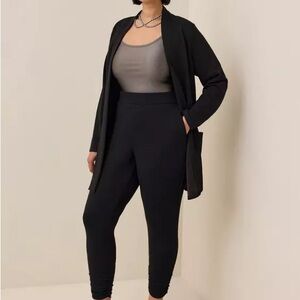 torrid crop pull on skinny side cinch pants black